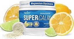 Nello Supersolid Powdered Drink Mix, Lemon Lime, L Theanine, Ksm- 66 Ashwagandha, Magnézium Glycinate, D-vitamin 3, kiegészítők relaxációs & Fókusz, Természetes, No Sugar, Nem GMO, 30 Srvgs