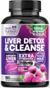 Gyengéd májtisztító detox & javítási képlet - Fejlett májfenntartó kiegészítés Silymarin Milk Thistle, Gyermekláncfű gyökér, Articsóka kivonat, Turmeric, Kolin, & Beetroot - 180 Veggie kapszula