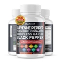 Cayenne bors Turmix Odorless Fokhagymás fahéj Görögszéna Citrus Bergamot Articsóka Áfonyás zöld tea Fekete Bors -150 Capsules - Készült az Egyesült Államokban