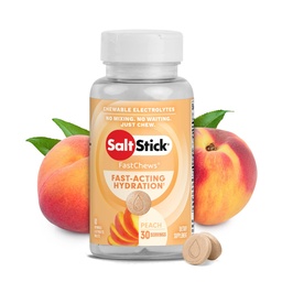SaltStick Electrolyte FastChews - 60 Peach Chewable Electrolyte tabletta - Sós tabletta futóknak, Sport Táplálkozás, Elektrolyte sajt hidratálásra