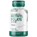 Nutri 5- MTHF L Metilfolát 15MG - 4 hónapos ellátás, 120 Vegán tabletta - Metilált folsav kiegészítés - Kognitív funkció, Szív egészség, Prenatális támogatás - 3. fél tesztelt - NSF Certified Facility