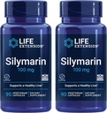Life Extension Silymarin - Milk Thistle Extract - Támogatja a máj-egészséget - gluténmentes, nem-GMO, vegetáriánus - két csomag - 2 x 90 kapszula
