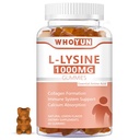 L- Lysine 1000mg Gummees, rágható lizin kiegészítés felnőtteknek, immuntámogatás, kollagén formálás támogatás, citromíz, 60 gróf