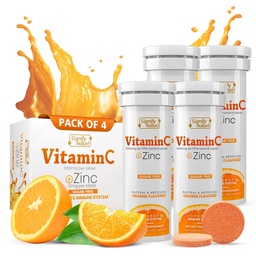 SIGNIFY NATURE C-vitamin 1000mg Effervescent tabletta - erős immunszupport VIT C cinkpótlóval - Sugar- Free & Vegan Formula 124; oldható C-vitamin tabletta - Vízoldható Fizzy Elixir - 40CT