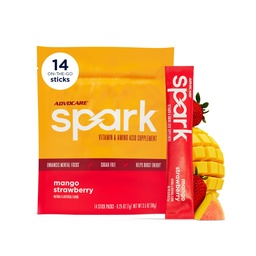 AdvoCare Spark - Energy Drink Mix - Vitamin & Amino Acid Supplement - Supports Energy & Focus * - Portable Immune Support * - Sugar- Free - Mango Strawberry, 14 Stick Packs (3.5 oz)