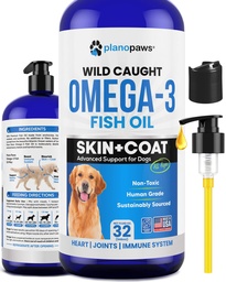 Omega 3 Halolaj kutyáknak - Jobb, mint lazac olaj - Kutya hal olaj kiegészítés reduke shedding & Itching - Támogatja ízesítések, agy, és a szív egészség - bőr és öltöny kiegészítés - Folyékony hal olaj