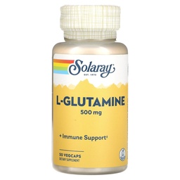 SOLARAY L Glutamin kapszula 500 mg - Immuntámogatás - Ingyenes aminosav - Labor ellenőrzött, 60- napos pénz- vissza garancia, 50 adag, 50 tabletta