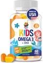Omega 3 gumi gyerekeknek és felnőtteknek - 60 rágógumi - nincs halolaj vegán Omega 3 6 9 DHA gumi kiegészítés