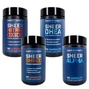 Sheer Ultimate Stack - DHEA kiegészítés férfiak DHEA 100mg & Nitric Oxide kiegészítés & Sheer Shred & Sheer Alpha