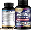 Organic Cadane Resveratrol Supplement - 12in1 Kevert VIT.C, Quercetin, Berberine, Turmeric, Green Tea & More - 90 kapszula 3 hónap