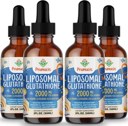 2000MG Liposomal Glutathione Liquid, 98% Absorption, Active Form L- Glutathione Supplement, Vegan Friendly, Powerful Antioxidant Complex for Immune System, Aging Defense, Detox, 8 FLOZ