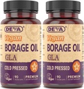 DEVA Vegan Vitamins, Borage Oil 500mg, Source of Omega-6 Fatty Acid GLA (Gamma linolén sav), Cold- Pressed & Unfinished, 90 Tabletta (csomag 2)