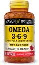 Mason Natural Omega 3- 6- 9 hal, Flaxseed, & Borage Olajok, 60 Softgels