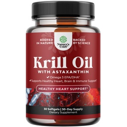 Krill Omega 3 Fish Oil Softgels - koncentrált Krill EPA & DHA Fish Omega 3 Supplement for Women & Men for Immune Support, Healthy Brain & Heart Health - Burless Fatty Acids Supplement - 30 Count