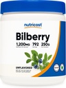 Nutricost Bilberry Powder 250 Grams - Glutén mentes és nem GMO