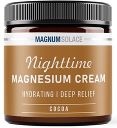 Magnézium krém - Éjszakai magnézium krém - Alkalmazás lábakra, fenékre, karokra vagy mellkasra - Topical Magnézium-klorid - USA Made and safe for Kids (Kakaó)