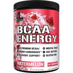 EVL BCAA Amino Acids Powder - BCAA Energy Pre Workout Powder for Muscle Recovery Lean Growth and Endurance - Rehidratáló Post Workout Recovery Drink with Natural koffein - Görögdinnye