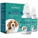 NOVEHA HydraPet ™ Pink Eye Drops kutyáknak & Combs 124; Mesterséges könnyek 2% -os nátrium-kloriddal történő kenése, Corneal Edema & Pets Dry Eye Syndrome, Irritated Animal Eyes - 10ml (2-es csomag)