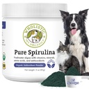 Wholistic Pet Organics Spirulina für Hunde - 3 Oz - Unterstützt gesunde Immunsystem & Saisonale Allergie - Pflanzenbasierte Antioxidantien Unterstützung für hausgemachte Lebensmittel - Bio Hundefutter Topper - frisch Made in USA