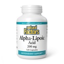 Természetes tényezők Alpha- Lipoic Acid 200 mg, Antioxidáns támogatás, 120 kapszula