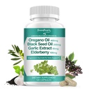 Organic Oregano Oil Capsules - 11- in1 Blend with Black Seed Oil, Elderberry, Fokhagyma, Olive - Magnézium & Black Pepper for Absorption - Immune, Respiratory & Digestive - Vegan, Non-GMO, 120 Ct