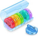 Sukuos nagy heti Pill Organizer 2 alkalommal egy nap, Napi Pill Box 7 nap könnyen nyitható dupla védelem, AM PM Pill esetében gyógyszer / vitamin / halolaj / kiegészítők (kék)