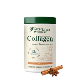 Nagy-tavak Wellness Collagen Peptides por a bőr, haj, köröm, ízületek és emésztés - Chai ízesített - gyors oldás hidrolizált, Non-GMO, Kosher - 10 oz