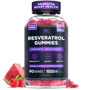 HATÁSOS NUTRA Resveratrol Gumies 1500mg WY124; Sugar-Free Supplement for Antioxidant Support, Immunity, Heart Health, and Brain Function - 124; 45- Day Supply, Natural Berry Flavor, Made in USA (90 gróf)