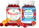 Lunakai USA Készített B12-vitamin felnőttek 50 + & Magnézium Glicinate Gumies Bundle, Támogatja az energia, hangulatváltozás, relaxáció & Stress Relief, Non-GMO, Vegan, 60ct