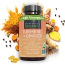 Viva Naturals Organic Turmeric and Ginger Supplements with Black Pepper Extract for Joint Support -1450 mg per Serving Tumeric Ginger Pills with 150 mg Turmeric standardized to 95% Curcuminoids