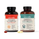 NatureWise B-vitamin Komplex 360 Softgels & Omega 3 Halolaj 180ct energia, szív, agy, Immun & Vision támogatás