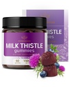HERBAMAMA Milk Thistle Supplement - 1500mg Tej Thistle Seed Gumies for Máj Cleanse - Vegan, Non-GMO Májtámogatás Silybum Marianum - 60 Pectin- alapú Blueberry- Ízesített sajtok