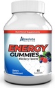 Absolute Nutrition Wildberry Flavored Energy Gumies - koffein Gumies felnőtteknek, B12 Gumies, Pre Workout Energy Chews nőknek és férfiaknak, Energy Vitamins, Metabolizmus támogatás fáradtságfókusz