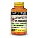 MASON NATURAL Milk Thistle / Cranberry Máj & Kidney Cleanser - Támogatja az egészséges máj & vese funkció, tisztítás és méregtelenítés, 60 kapszula
