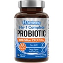 Probiotikumok 120 milliárd CFU, Probiotikumok férfiak és nők számára, Prebiotikumok + Digesztikus Enzimek, Legnagyobb potencia, 3- in1 Teljes probiotikum, Emésztési támogatás, 30 Caps