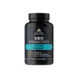 Ancient Nutrition Probiotics for Immune Support, SBO Once Daily Probiotics with C- vitamin and D-vitamin, 30Ct for Healthly Digestion and Immune System Function Support, 25 Million CFU *