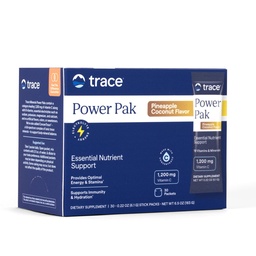 Trace Ásványok Power Pak Multivitamin és Multiásványi csomagok - Elektrolit támogatás - 1200 mg C-vitamin Plus 70 + Trace Ásványok - Ananász Coconut Flavor - 30 csomag