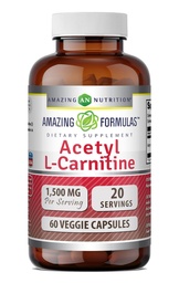 Csodálatos Formulas Acetyl L- karnitin Hcl Veggie Dietary Supplement - 500 Mg, Veggie Capsules (nem GMO, glutén mentes) Per Bottle - Promotes Energy Production & Cognitive Function (60 Count)