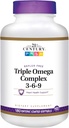 21. századi étrend kiegészítés Tripla Omega Complex 3-6-9 Enteric Coated Softgels, 180- Count Bottles (2-es csomag)