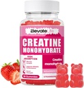 ElevateLife Creatine Monohidrát Gumies 5000mg férfiak és nők számára, rágószerek Creatine Monohidrát izomerő, izom építők, energia boost, előre-edzés kiegészítés (90 gróf) -eper