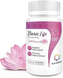 NutraBlast Boric Acid Vaginal Supposences - 100% Tiszta Made in USA - Boric Life Intimate Health Support (30 gróf)