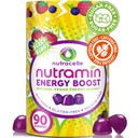 NUTRAMIN Energy Boost Gummy - Skip The Coffee & Boost Your Energy, Caffeine- Free, Sugar- Free, Vegan, B12, Green Tea, Ashwagandha, Garcinia Cambogia, Málna Adaptogen - 90 t