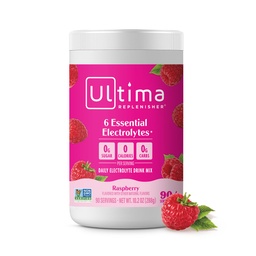 Ultima Replenisher Daily Electrolyte Powder Drink Mix - Sugar Free - Málna, 90 Servings - Hidration Powder 6 Key Electrolytes and Trace Minerals - Keto Friendly, Vegan, Non-GMO
