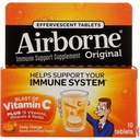 Airborne 1000mg C-vitamin D-vitaminnal és cinkkel, cukormentes multivitamin Immunszuppresszív kiegészítés, antioxidáns Vitaminok A & E-vitamin, 10 Effervescent tabletta, Zesty Orange Flavor