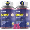 Alvó gumikat nem melatonin, alvászavar felnőttek Magnézium Glicerin, Melatonin Szabad Nyugodt Alvó Gumi Kiegészítés L- Tryptophan, L- Theanine, GABA, Ashwagandha, Valerian - Sugar Free, 120ct