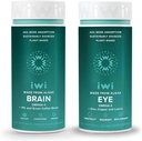Iwi Life Brain & Eye Omega3 Bundle, 30 Servings, Vegan Plant-Based Algae Omega 3 EPA + DHA, Krill & Fish Oil Alternative, No Fishy After taste