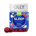 OLLY Kids Sleep Gumy, Alkalmi Alvástámogatás, * 0.5mg Melatonin, L- Theanine, Málna ízesítésű, 50 vagy 25 napos ellátás - 50 gróf