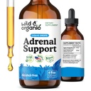 Wild & Organic Adrenal Support Drops für Positive Outlook - Natürliche Adrenal Support Ergänzungen für Frauen und Männer - Vegan, kein Zucker & Alkohol - 2-Monats-Versorgung - 4 fl oz