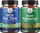 Bundle of Advanced DIM Supplement for Men - Estrogen Blocker and Extra Strength Saw Palmetto Extract - A nők és a férfiak haj egészségügyi és vizelettartási támogatása