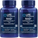 Élethosszabbítás NAD + Cell Regenerator and Resveratrol Elite, NIAGEN nikotinamid riboszid, Trans- resveratrol, quercetin, Fisetin, a hosszúságért, az energiáért és az oxidatív stresszért, 30 vegetáriánus kapszula